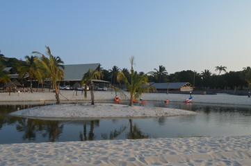 Beautiful Bilene beach and lagoon near Maputo in Mozambique