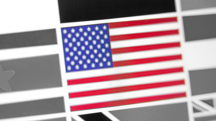 United States of America national flag of country. United States of America flag on the display, a...