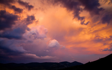 Fototapeta premium dark stormy sky - summer storm