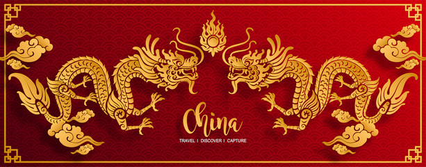 Happy chinese new year 2020 year of the rat ,paper cut rat character,flower and asian elements with craft style on background.  (Chinese translation : Happy chinese new year 2020, year of rat)