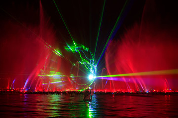 Music fountain water curtain laser