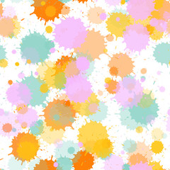 Graffiti spray transparent stains vector seamless wallpaper pattern.