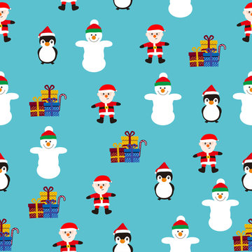 New year patterns, santa, doll penguins
