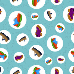 Shoes Flat Color Background Seamless Pattern