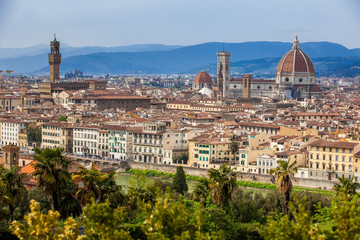 Fototapeta na wymiar View of the beautiful city of Florence from Michelangelo Square