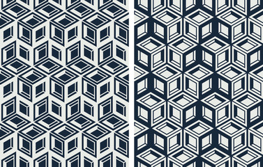 Set of seamless patterns. Abstract geometric background vector illustration