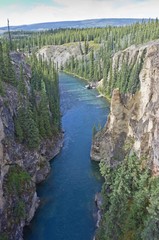 Fototapeta na wymiar Lapie river rapids and canyon
