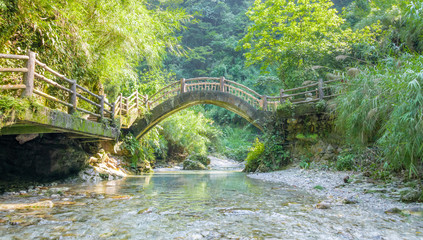 Landscape along the half-mountain side of Emei Mountain, Sichuan Province, China