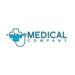 Medical health vector health logo with cross and stethoscope icon symbol. This logo is suitable for hospital and clinic. 