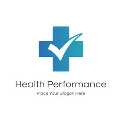 Health cross logo vector with checklist symbol. This logo is suitable for medicine, body, business and health care.