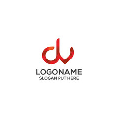 Dv Letter logo design template