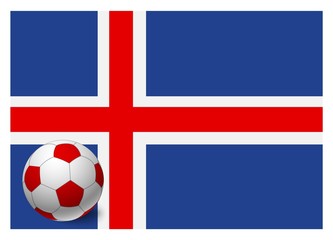 Obraz premium Iceland flag and soccer ball