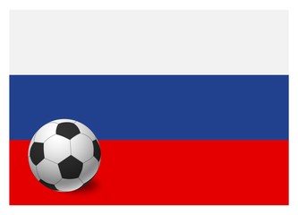 russia flag and soccer ball