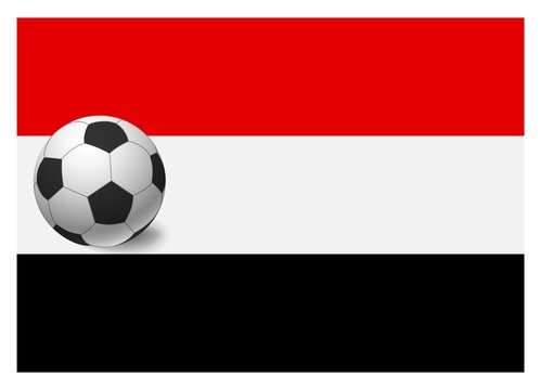 yemen flag and soccer ball