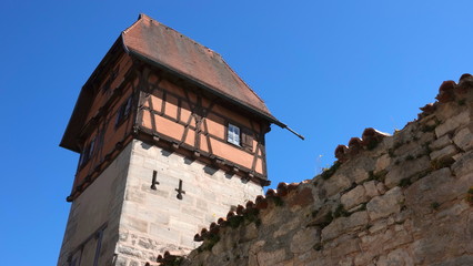 Fototapeta na wymiar Part of city wall of Dinkelsbühl