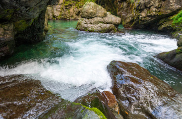 Mountain springs and waterfalls in Emei Mountain, Sichuan Province, China