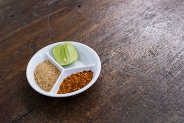 seasoning on wood table