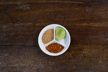 seasoning on wood table