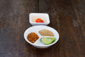 seasoning on wood table