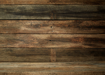 Fototapeta premium Wooden wall and wooden table