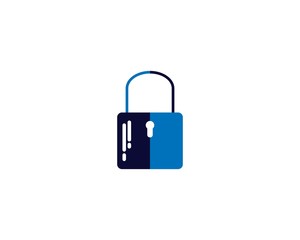 Lock silhouette vector icon on white background