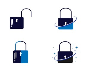 Lock silhouette vector icon on white background