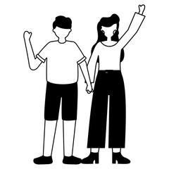 celebrating man and woman characters