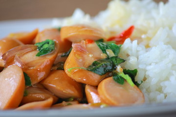 Thai Stir Fry Sausage with Basil Recipe