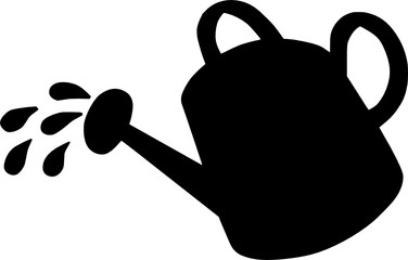 Watering Can Silhouette Gardening Tool Vector Illustration © Deanna