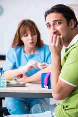 Blood transfusion in hospital clinic