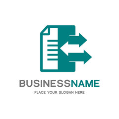 Share Document Icon Logo Design Element. Transfer file. This logo si suitable for office, work and data.