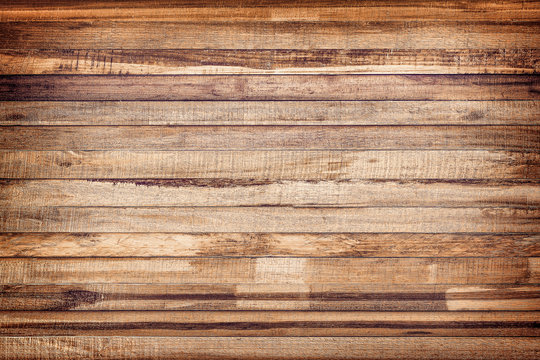 Vintage stained wooden wall or Wood plank brown  texture background