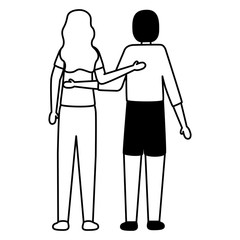 young lovers couple avatars characters