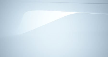 Abstract architectural white smooth interior of a minimalist house with large windows.. 3D illustration and rendering.