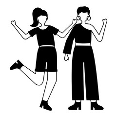 celebrating young women happy characters