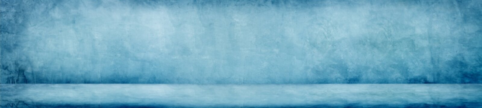 Blue soft vintage cement and horizontal ancient concrete wall studio background