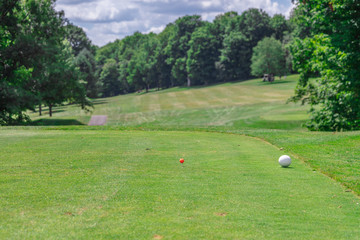 Fototapeta na wymiar Par 5 Hole at Beautiful Golf Course