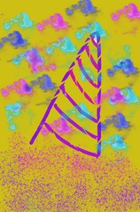abstract background with arrows and place for text paint color wallpaper unicorn 