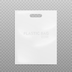 Realistic Plastic Bag. On transparent background, Vector illustration