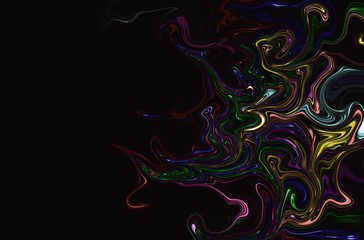 Abstract black ground color paint wallpaper art