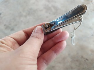 the old nail clippers have rust on the fingers