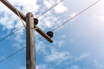 electric pole and wires