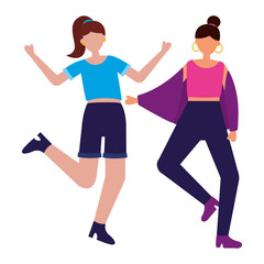 celebrating young women happy characters