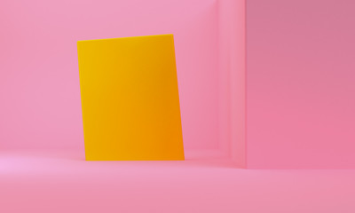Naklejka premium Minimalist abstract background, primitive geometrical figures, 3D render.