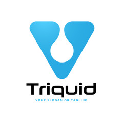 Triangle liquid logo design.