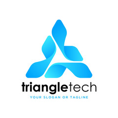 Triangle technology logo design.