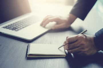 Close up business man signing contract making a deal, classic business