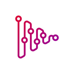 Fototapeta premium Triangle connections logo design.