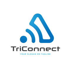 Triangle connection logo design.