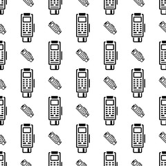 Fototapeta premium Pos Terminal Icon Seamless Pattern